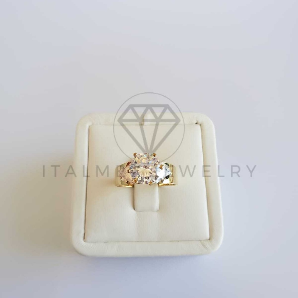 18K GF Round Solitaire CZ Ring|Anillo Oro Laminado - Picture 3 of 5